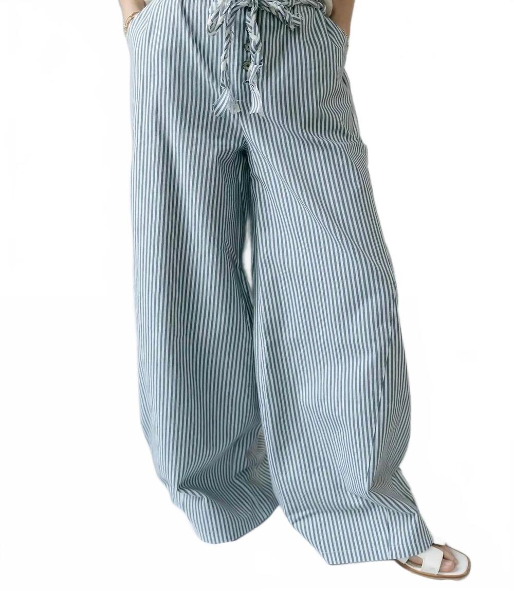 NEW POL del mar wide leg pants in blue/white stripe
